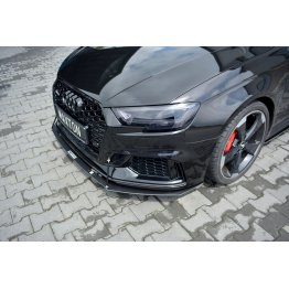 Накладка сплиттер на передний бампер на Audi RS3 8V Sportback рестайл